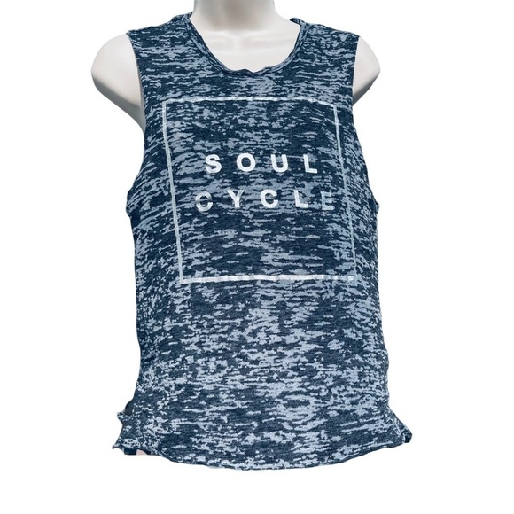 SOULCYCLE sleeveless muscle tank top tee camo black grey sheer lightweight - Picture 9 of 10